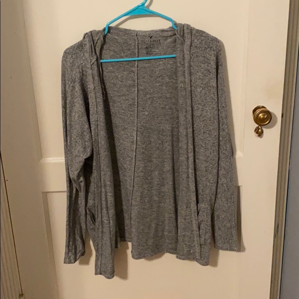 American Eagle plush hooded cardigan!!